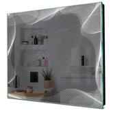 Specchio LED Quadrato | Controllo tramite interruttore a muro | Luce bianca fredda - Reyze Serie Simetria Modello 3